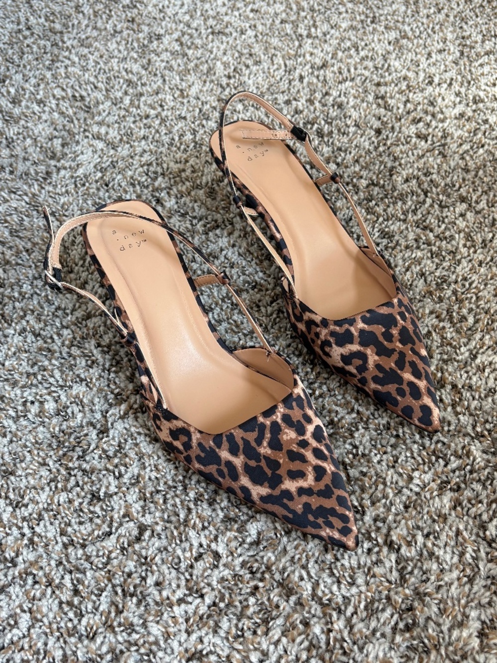 A New Day Annette Satin Slingback Kitten Heels - Size 11M - Picture 5 of 9